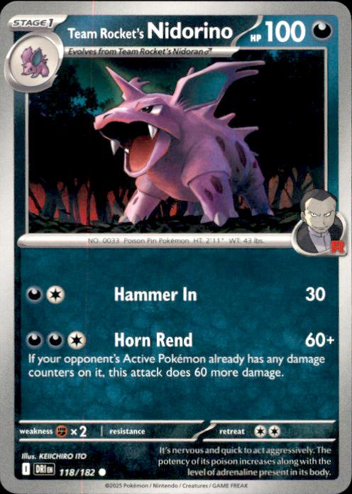 SV10: Destined Rivals- #118/182 Team Rocket's Nidorino