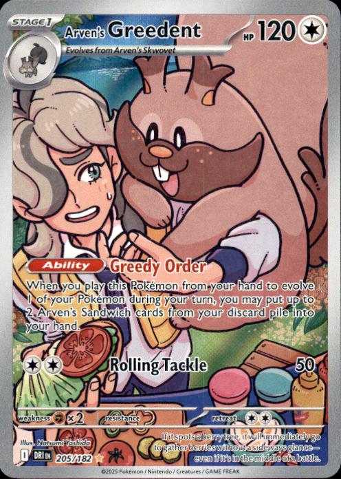 SV10: Destined Rivals- #205/182 Arven's Greedent