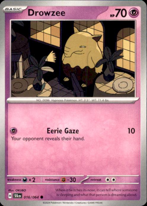 Drowzee – Shrouded Fable #016/064 Pokémon Card – Shrouded Fable