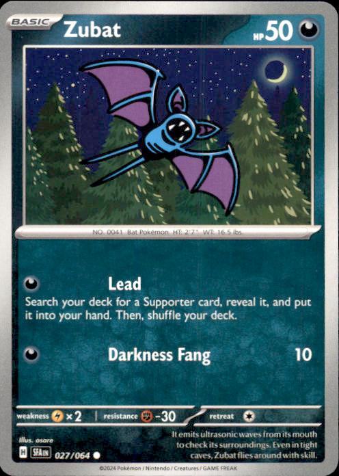 Zubat – Shrouded Fable #027/064 Pokémon Card – Shrouded Fable