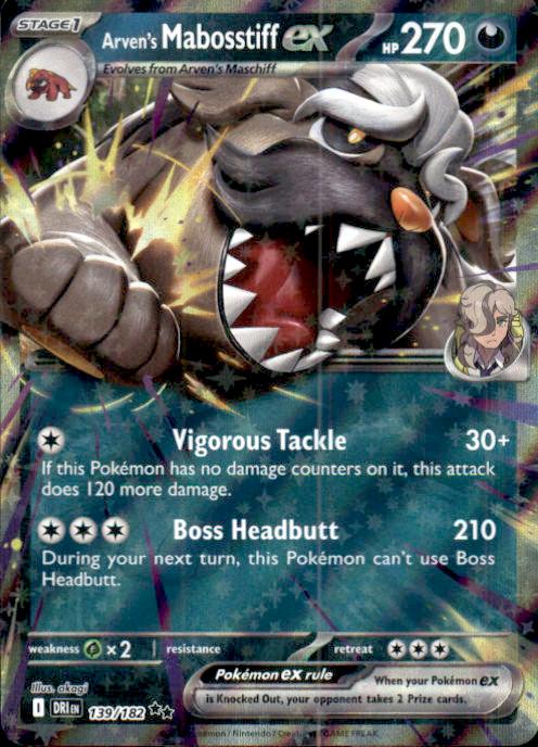SV10: Destined Rivals- #139/182 Arven's Mabosstiff ex