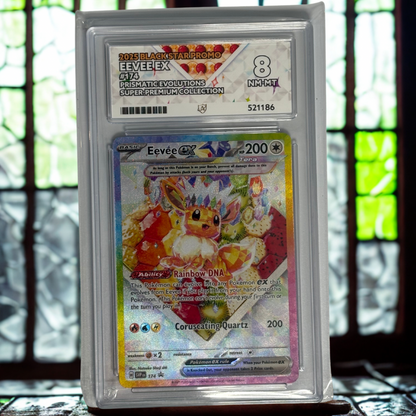 ACE Graded 8 NM/Mint – Eevee EX #174 (2023 Black Star Promo – Prismatic Evolutions Super Premium Collection)