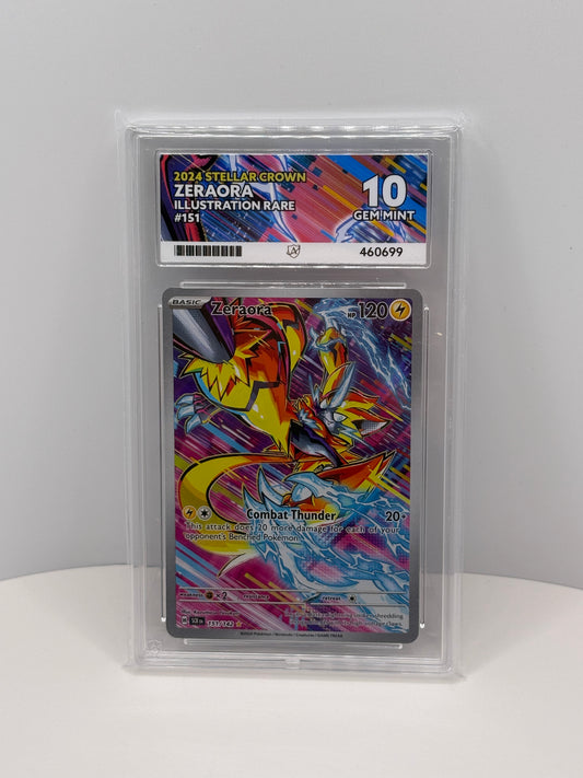2024 Pokémon Stellar Crown – Zeraora Illustration Rare #151 – ACE Grading Gem Mint 10
